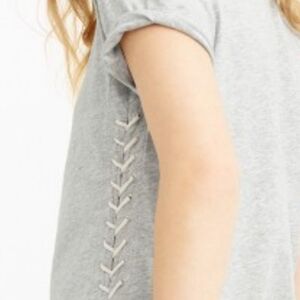 J. Crew short sleeve T Shirt Lace Up Sides Ties at Bottom Sides Small